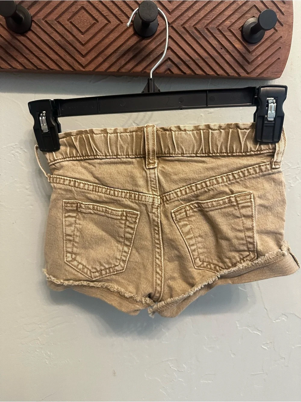 GAP Tan Denim Frayed Hem Short Shorts
